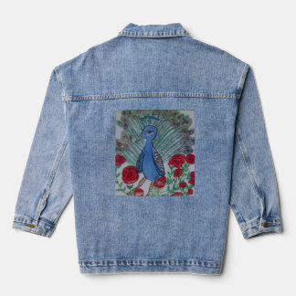 Veste En Jean Dessin de rose d'amour de paon