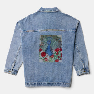 Veste En Jean Dessin de rose d'amour de paon