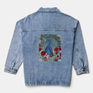 Veste En Jean Dessin de rose d'amour de paon