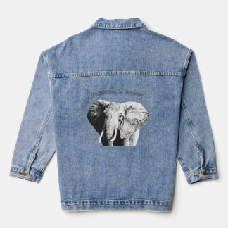 Veste En Jean Dessin d'éléphants de Bush en Afrique