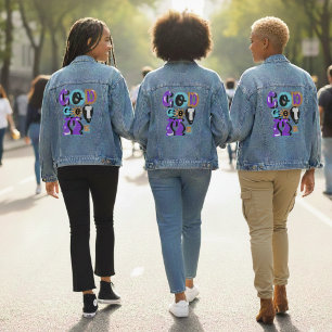Veste En Jean Dieu M'A Amené Foi chrétienne rétro