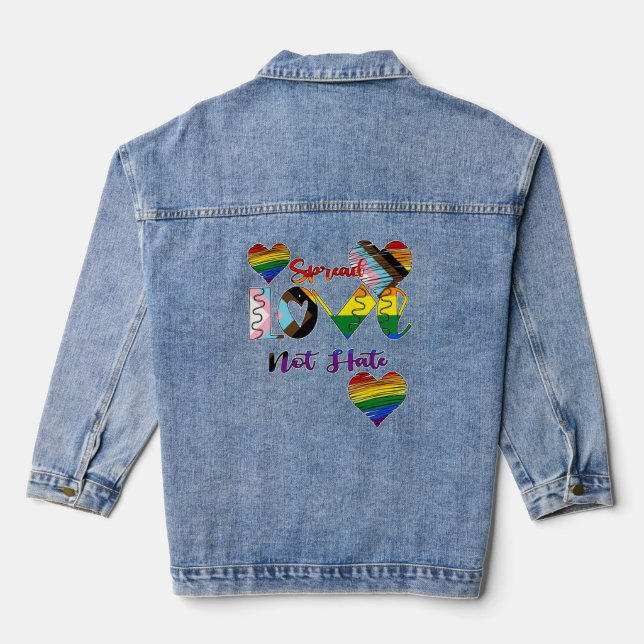 Veste En Jean Diffuser l'amour pas haïr (Verso)