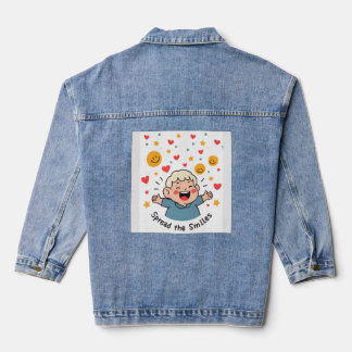 Veste En Jean Diffuser les sourires - Caricature de Doodle migno