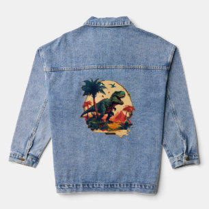 Veste En Jean Dinosaures crétacés préhistoriques Tyrannos jurass