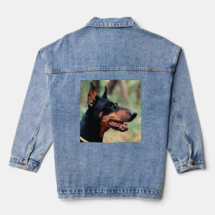 Veste En Jean Doberman Pinscher dans les bois