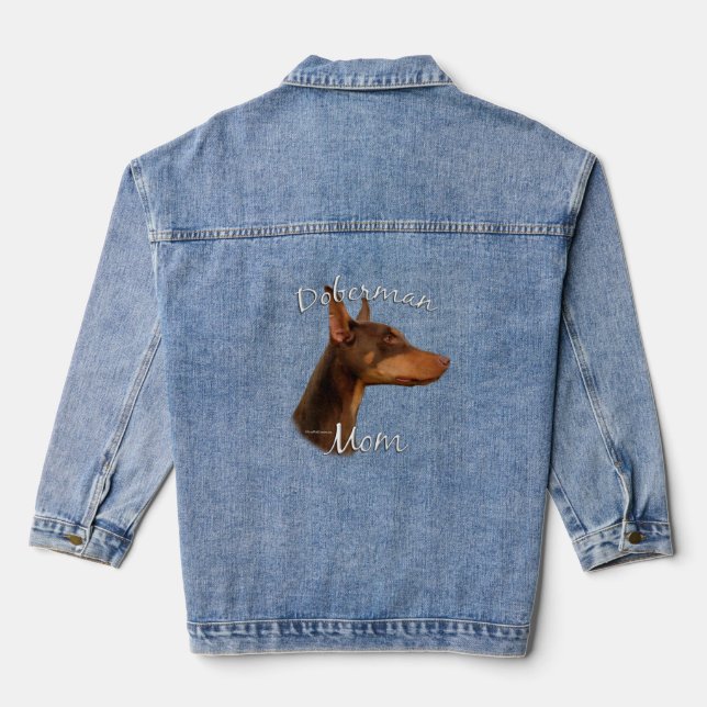 Veste En Jean Doberman Pinscher (rouge) Maman 2 (Verso)
