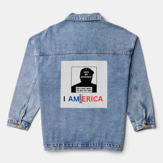 Veste En Jean Donald Trump : "Je déteste mon adversaire" (Verso)