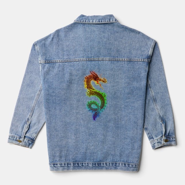 VESTE EN JEAN DRAGON ART JEAN DENIM JACKET (Verso)