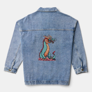 Veste En Jean Dragon asiatique