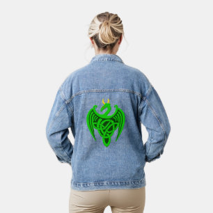 Veste En Jean Dragon céleste vert