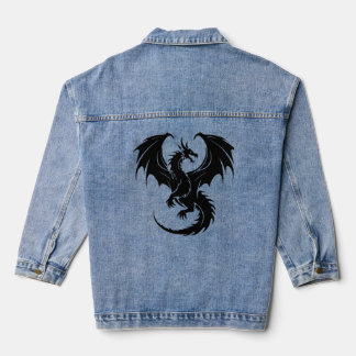 Veste En Jean dragon de couleur noire