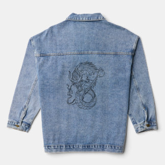 Veste En Jean dragon de couleur noire