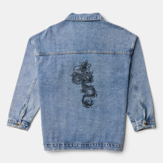 Veste En Jean dragon de couleur noire