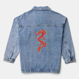 Veste En Jean dragon de couleur rouge