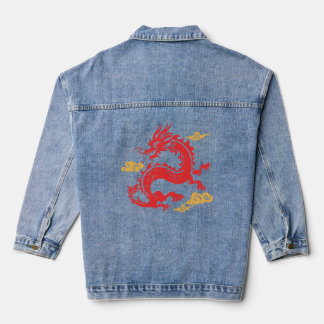 Veste En Jean dragon de couleur rouge