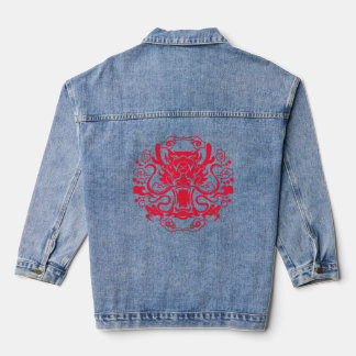 Veste En Jean dragon de couleur rouge