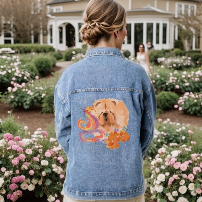 Veste En Jean DRAGON-TALEZ CHOW art sur le dos (Créateur téléchargé)