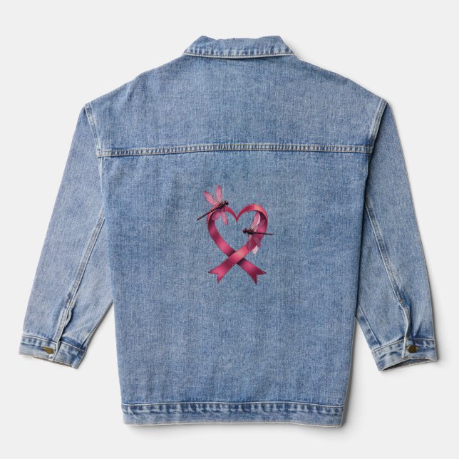 Veste En Jean Dragonflies cardiaques Hommes Femmes Enfant (Verso)