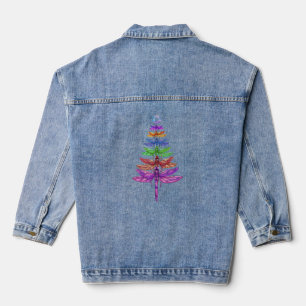 Veste En Jean Dragonfly Christmas Tree Chemise Insect Lover Xmas