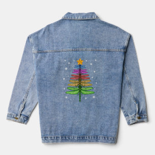 Veste En Jean Dragonfly Christmas Tree Chemise Insect Lover Xmas