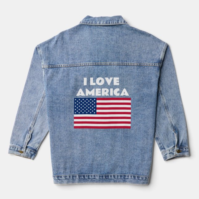 Veste En Jean Drapeau Américain Amérique Patriotique (Verso)