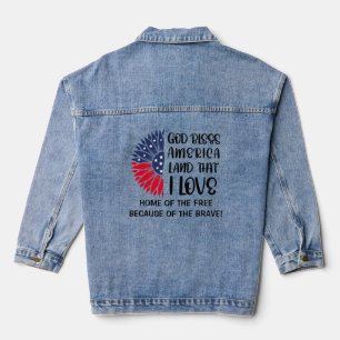 Veste En Jean Drapeau américain avec une Bénédiction sincère