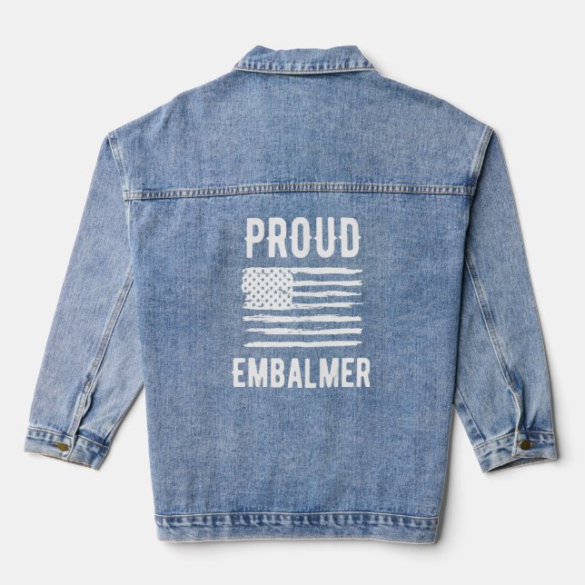 Veste En Jean Drapeau américain de la profession libérale (Verso)