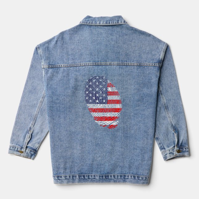 Veste En Jean Drapeau américain, Drapeau américain, Drapeau amér (Verso)