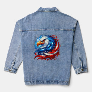 Veste En Jean Drapeau américain Eagle Royal Luxury