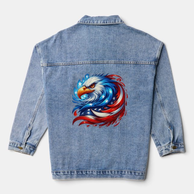 Veste En Jean Drapeau américain Eagle Royal Luxury (Verso)