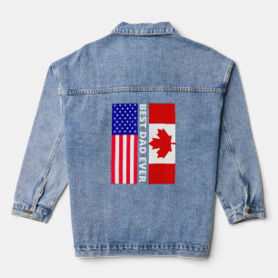 Veste En Jean Drapeau américain et drapeau du Canada Meilleur pa