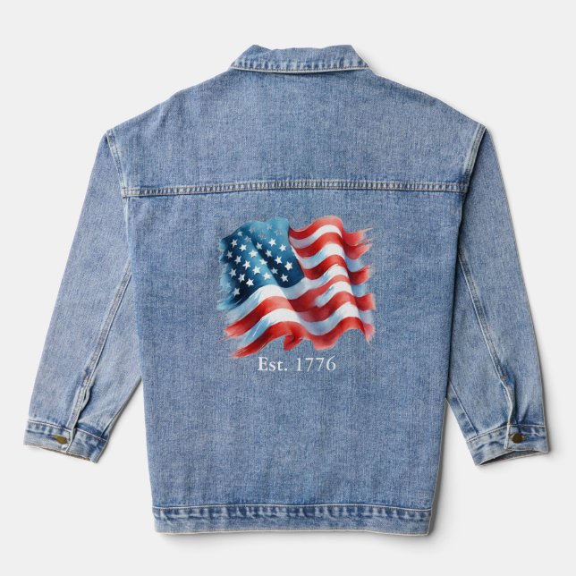 Veste En Jean Drapeau américain Jean Jacket (Verso)