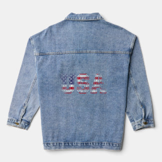 Veste En Jean Drapeau Américain Patriotique Pour Hommes Femmes E