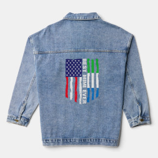 Veste En Jean Drapeau américain Sierra Leone Drapeau Meilleur Mi