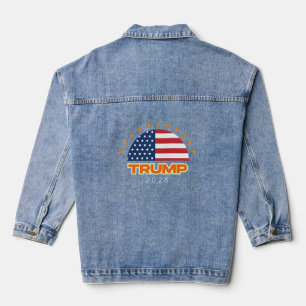 Veste En Jean Drapeau américain Trump 2028 audacieux