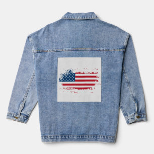 Veste En Jean Drapeau américain USA