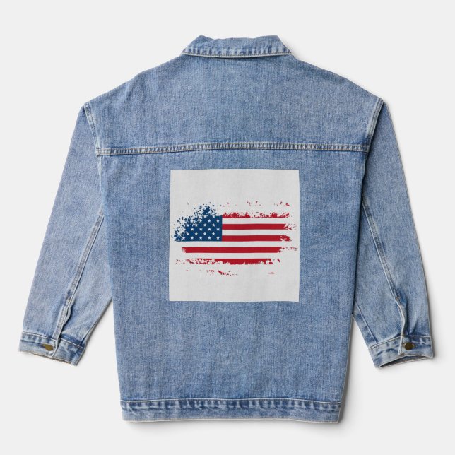 Veste En Jean Drapeau américain USA (Verso)