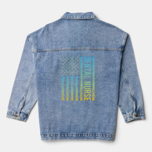 Veste En Jean Drapeau bleu jaune USA - Infirmière dentaire