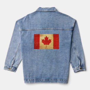 Veste En Jean Drapeau canadien Conception Vintage Femmes