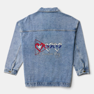 Veste En Jean Drapeau cubain Coeurs patriotiques Soutien Cuba