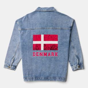 Veste En Jean Drapeau Danemark Dannebrog Retro Danois Pride Dano