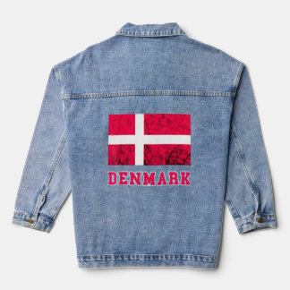 Veste En Jean Drapeau Danemark Dannebrog Retro Danois Pride Dano