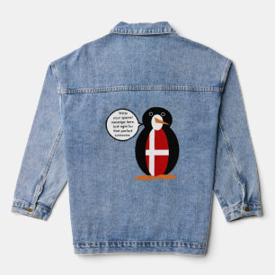 Veste En Jean Drapeau danois Parler de Mme Penguin Personnalisée