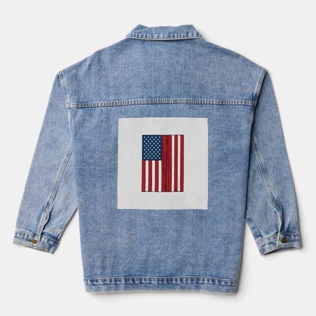Veste En Jean Drapeau de baseball en détresse Conception de vect (Verso)