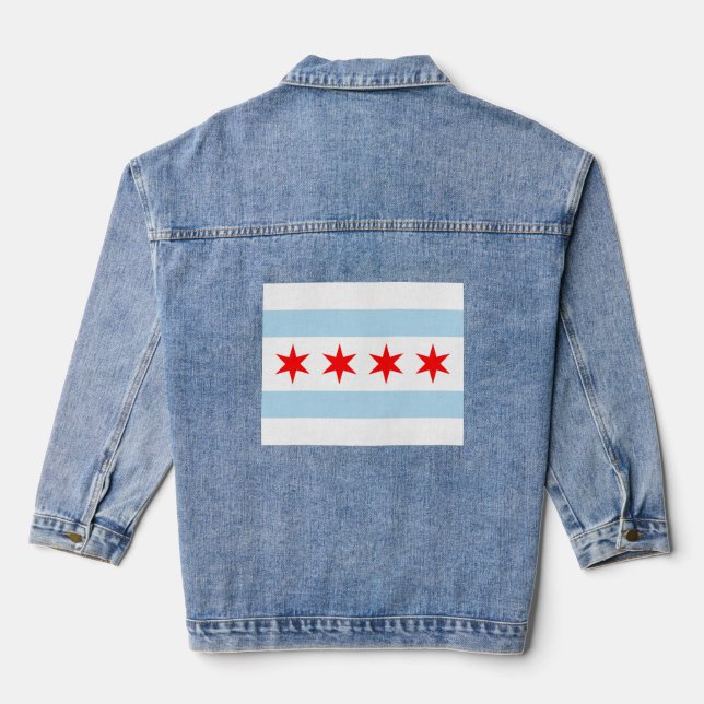 Veste En Jean Drapeau de Chicago, Illinois (Verso)