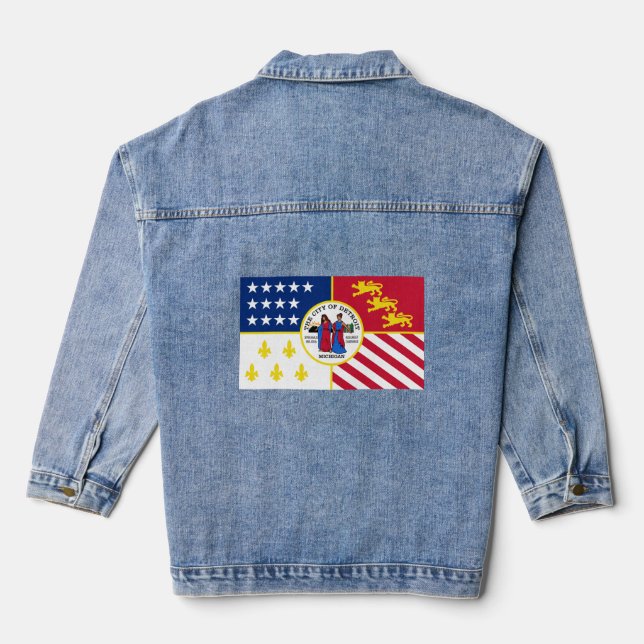 Veste En Jean Drapeau de Detroit, Michigan (Verso)
