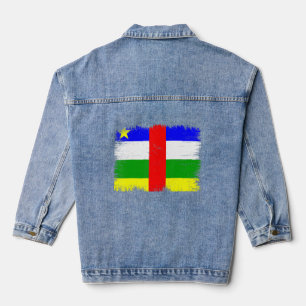 Veste En Jean Drapeau de la République centrafricaine vintage