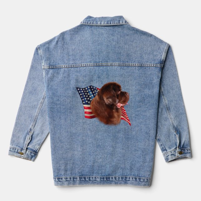 Veste En Jean Drapeau de Terre-Neuve (brun) (Verso)