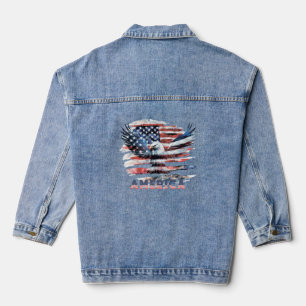 Veste En Jean Drapeau des États-Unis. Amérique
