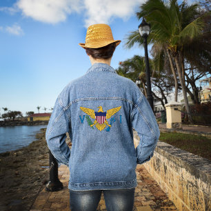 Veste En Jean Drapeau des îles Vierges américaines USVI VI Caraï